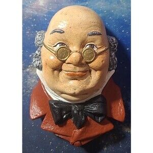Bossons England 1964 Mr Pickwick Chalkware Head Vintage